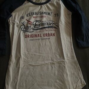 2010s San Francisco Navy and White Quarter Sleeve (1/4) Women’s Size XS Shirt